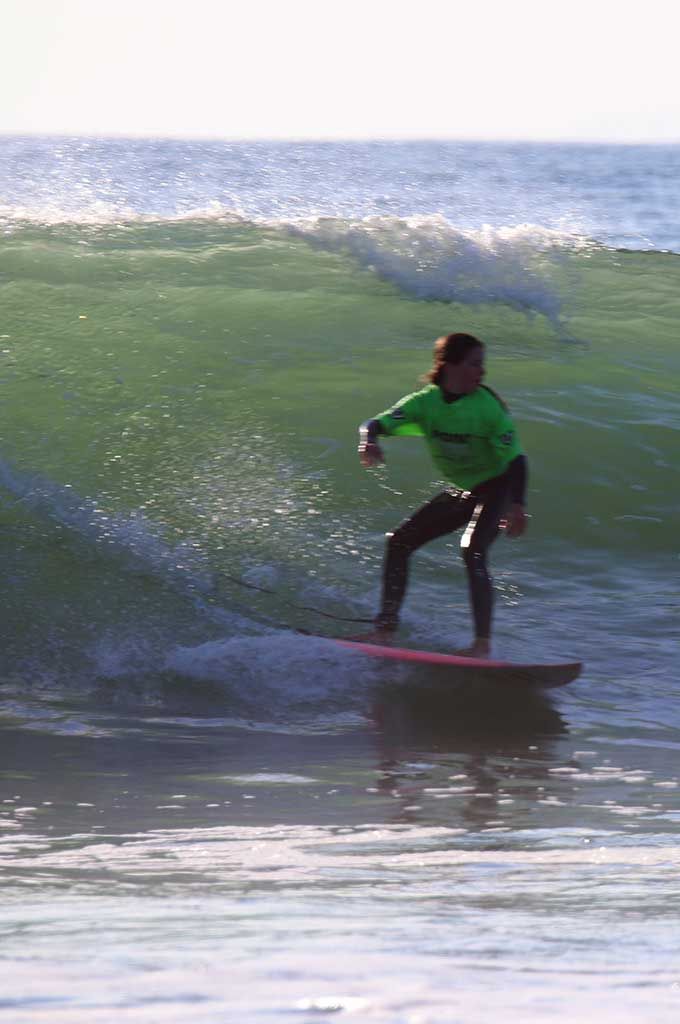 Learning to surf Whangamata Area School